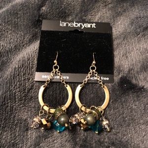 NWT Lane Bryant green blue and bronze earrings